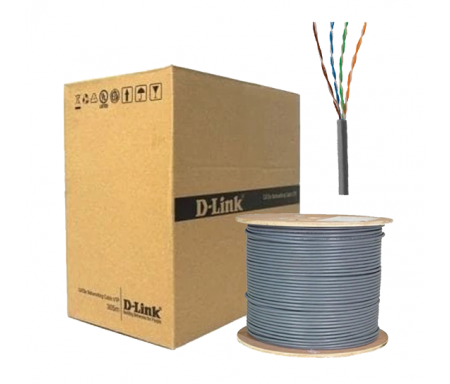 D Link Cable Cat 5 Utp 24 Awg Solid 305M Gris