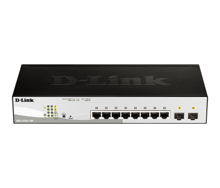 D Link 8 Ports 10/100/1000Base T Poe + 2 Sfp Ports Smart Switch 78W Poe