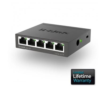 D Link 5 Port 10/100/1000Base T Unmanaged Metal Desktop