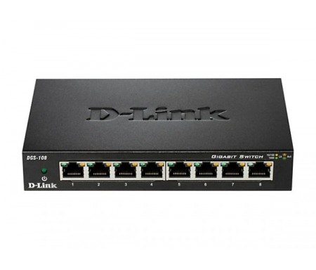 8 Port 10/100/1000Base T Unmanaged Metal Desktop Gigabit Switch (Eu Plug)