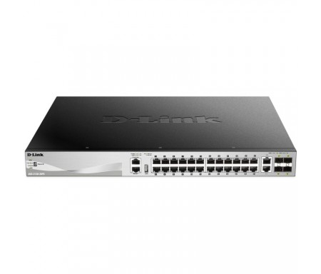 D Link 24 Sfp And 2 10G Base T Plus 4 10G SfpPlus Ports Lite L3 Stackable Managed Switch DGS-3130-30S