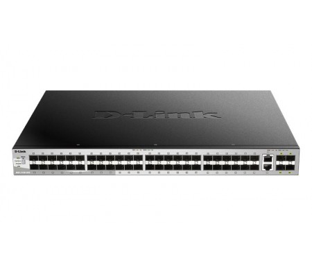 D Link 48 Sfp And 2 10G Base T Plus 4 10G SfpPlus Ports Lite L3 Stackable Managed Switch DGS-3130-54S