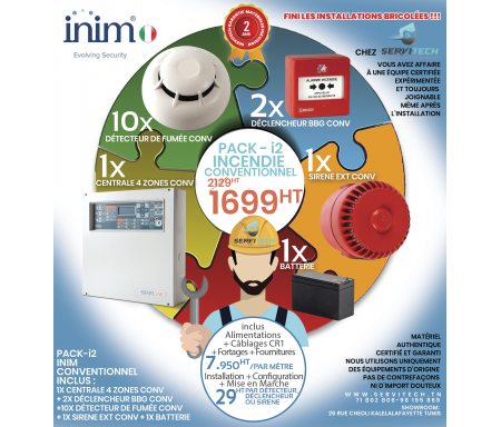PACK i2 Inim Incendie Conventionnel