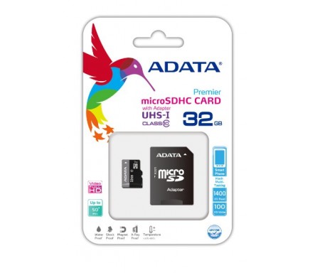 Carte Mémoire ADATA MICRO SDHC 32GB CLASS 10 avec Adaptateur